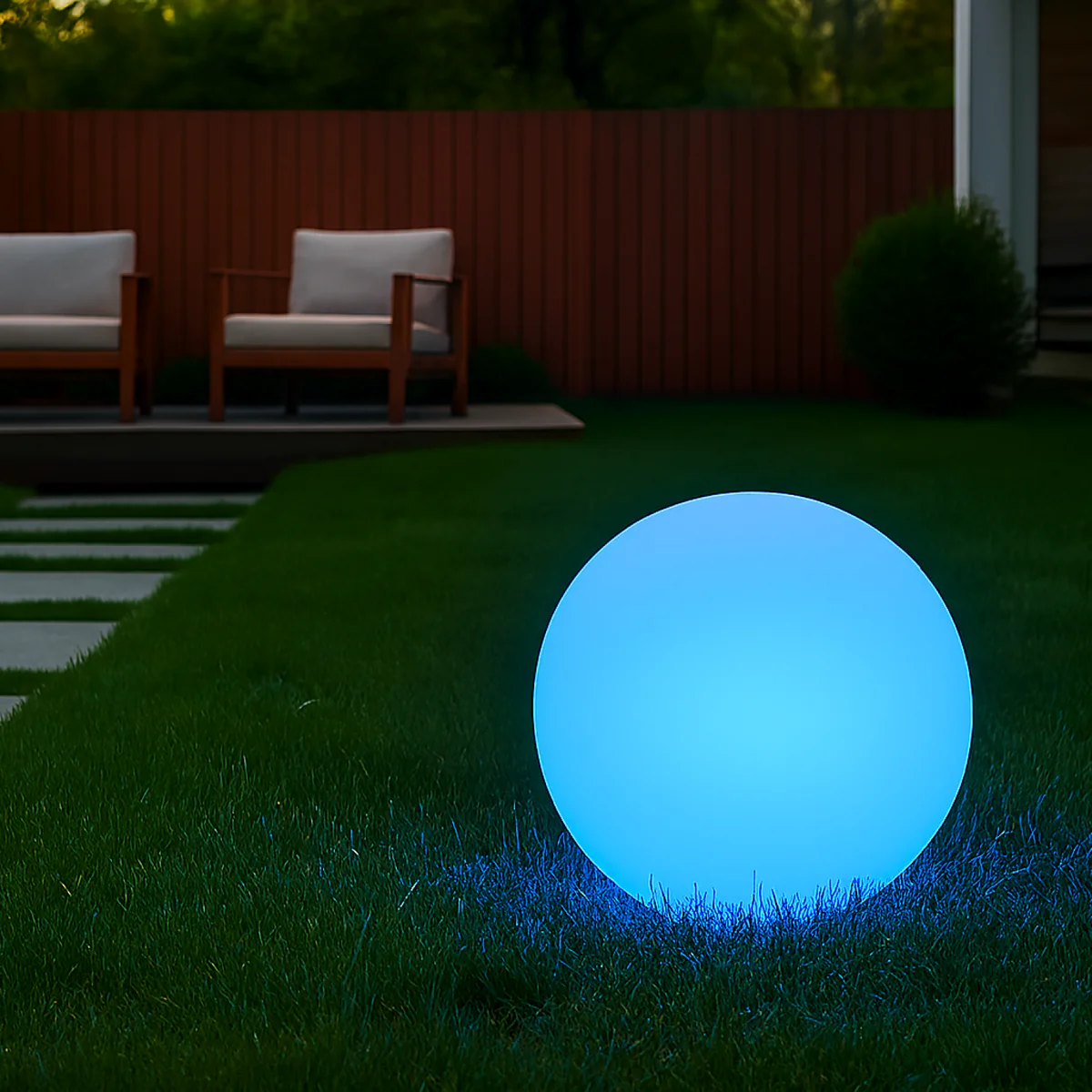 Click Solar Ball Light - 20cm - Outdoor - Automatic - Warm White & RGB - Image 3