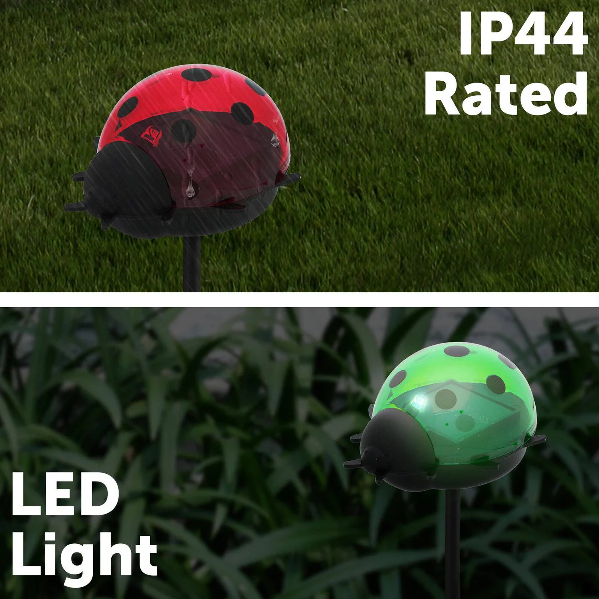 Click Solar Path Light Ladybug - Solar Powered Outdoor Lighting - 60mm x 140mm - Red - Image 4