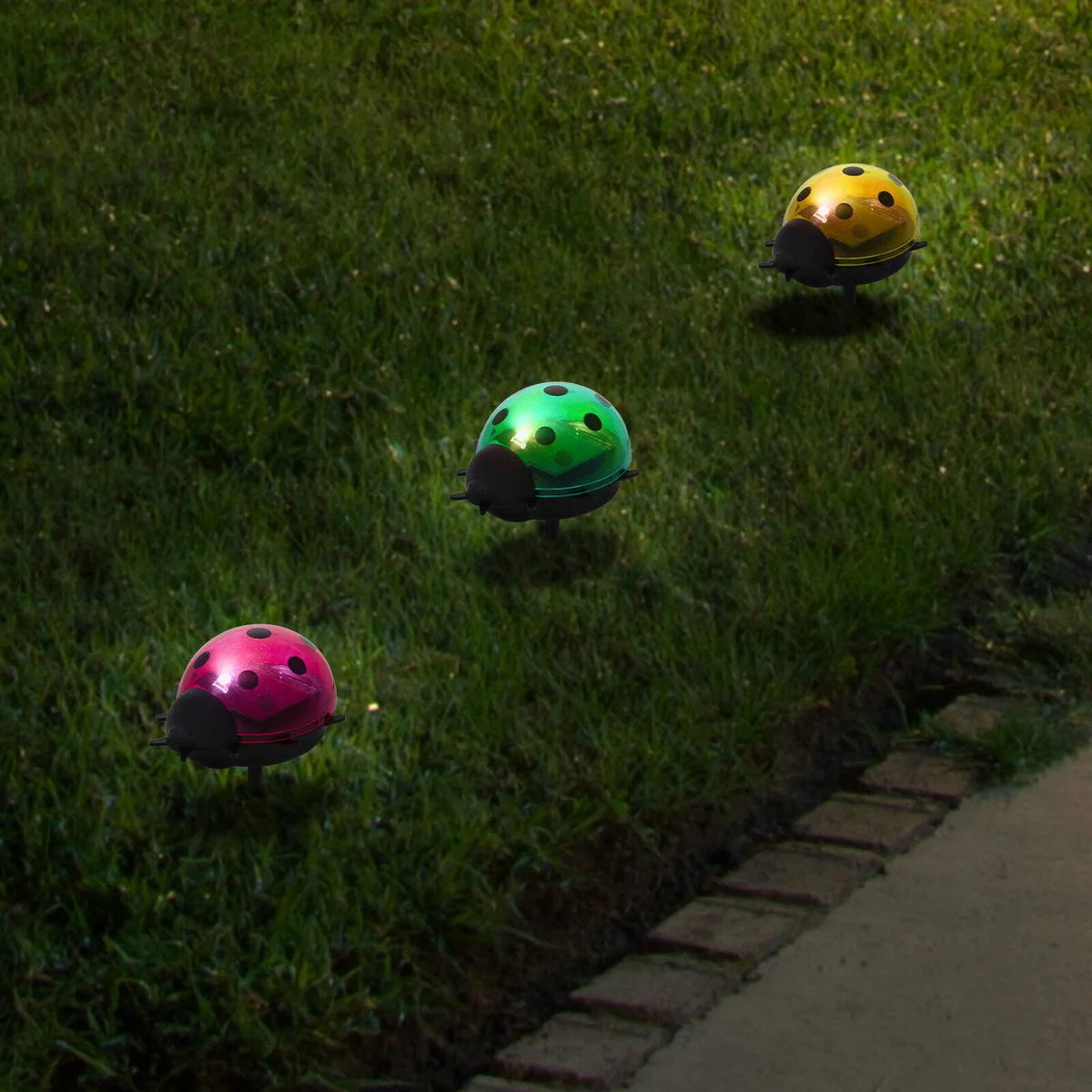 Click Solar Path Light Ladybug - Solar Powered Outdoor Lighting - 60mm x 140mm - Red - Image 5