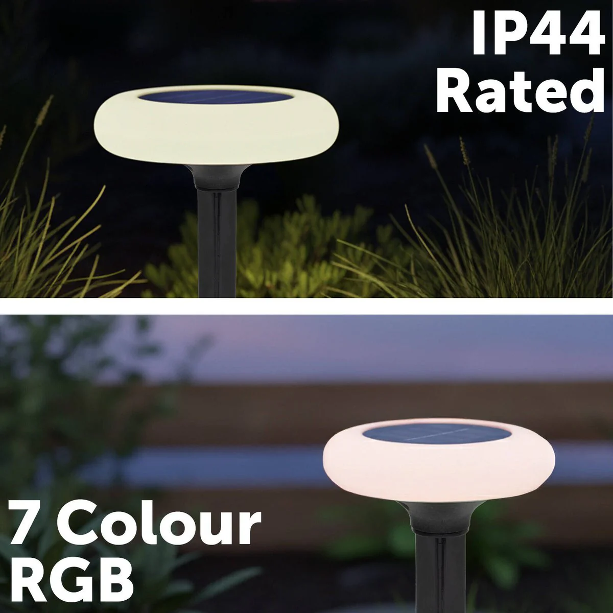 Click Solar RGB Stake Light - 1 Pack - 135mm x 210mm - Black - 7 Colour Options - Weatherproof - Image 3