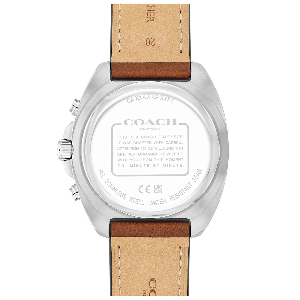 Coach Charter Sporty Men's Watch 14602741 Blue Dial Saddle Leather Quartz - Image 3