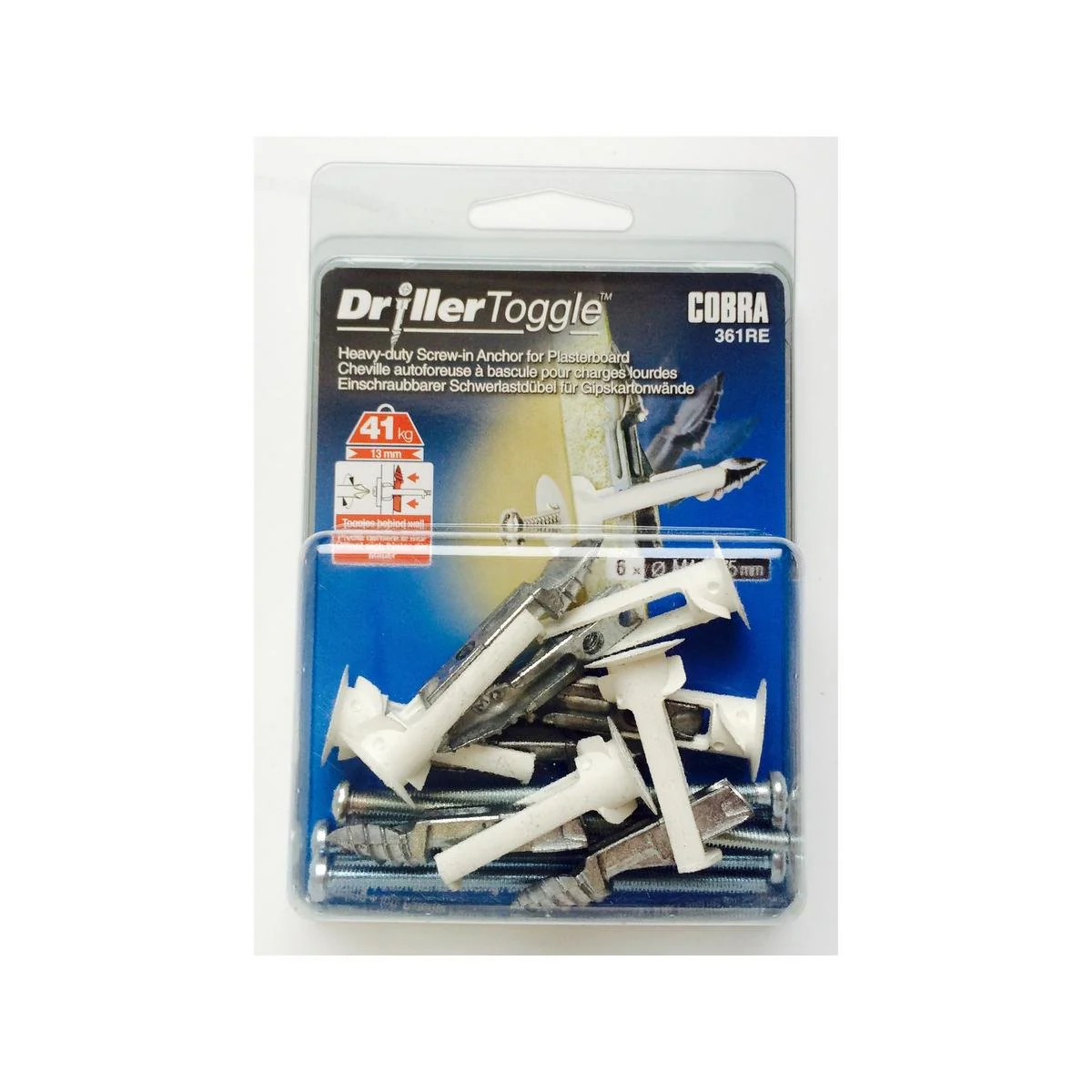 Cobra Driller Toggle Anchor Screws 4 x 75mm - 6 Pack - Self-Drilling