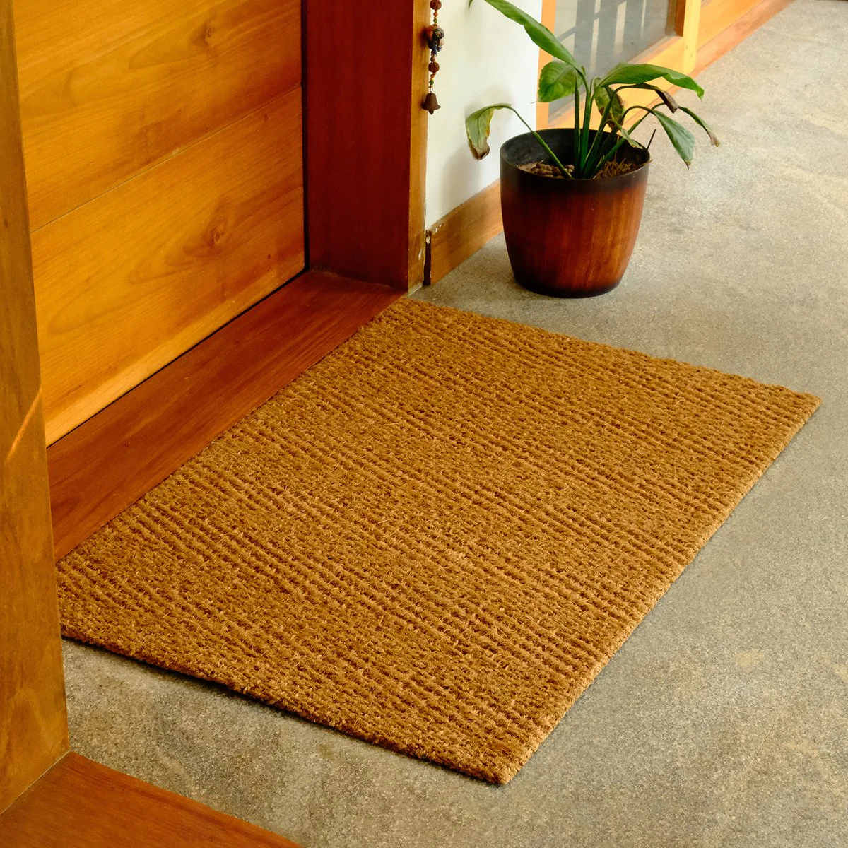 Coir Indoor Mat - Chevron Design - 60 x 90cm - Durable - Non-Slip - Image 2