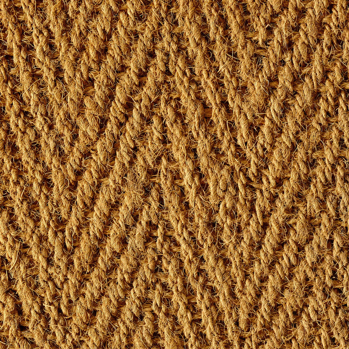 Coir Indoor Mat - Chevron Flat Weave - 45 x 75cm - Non-Slip - Natural - Image 3