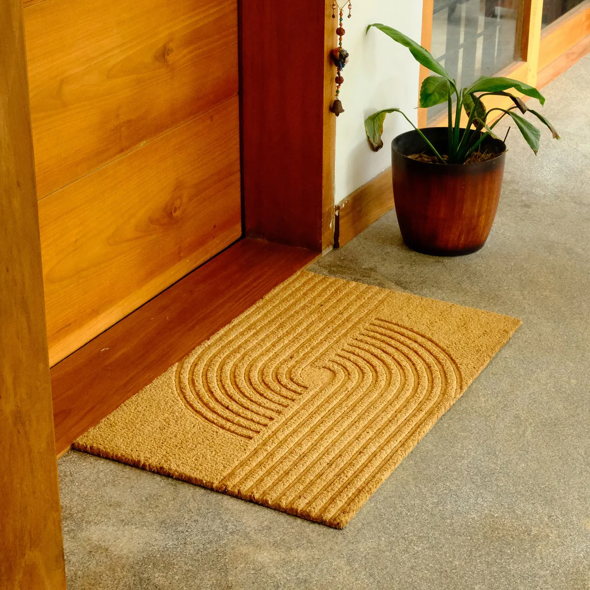 Coir Outdoor Mat - 50 x 80cm - Embossed Design - Durable & Non-Slip - Image 2