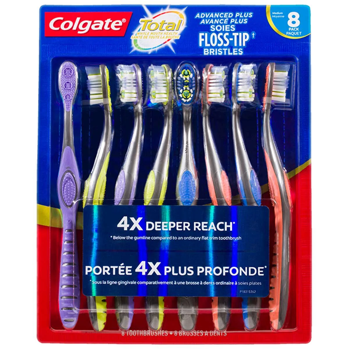 Colgate Gentle Floss Tip 360° Manual Toothbrush 8 Pack 61024426 - Image 2