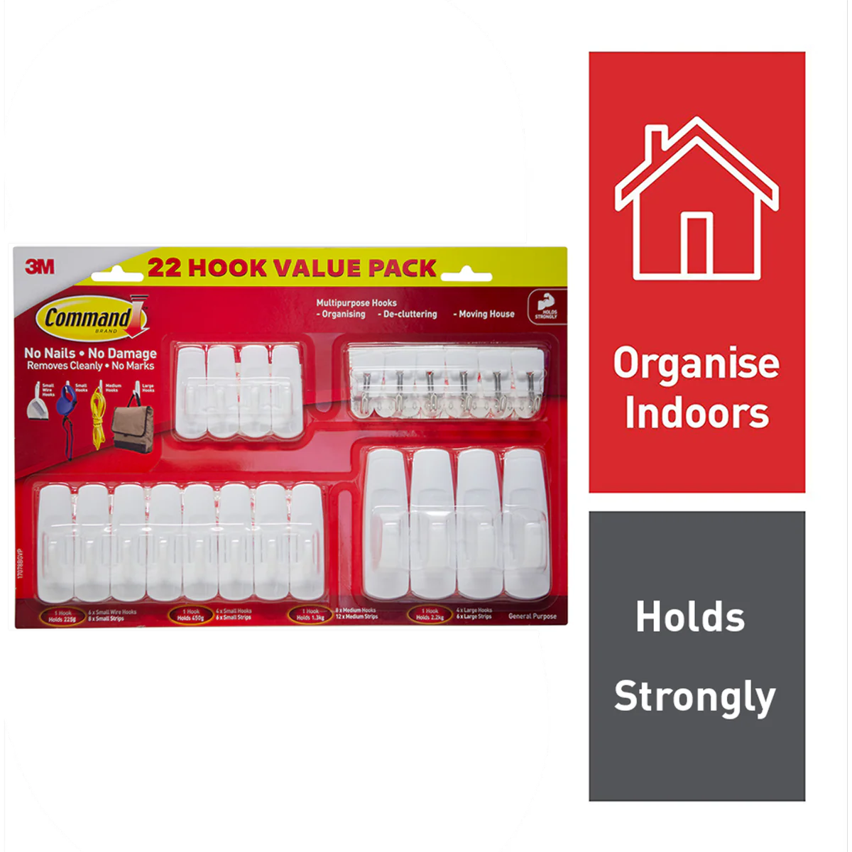 Command Adhesive Hooks - 22 Pack - White - Easy to Hang - Image 2