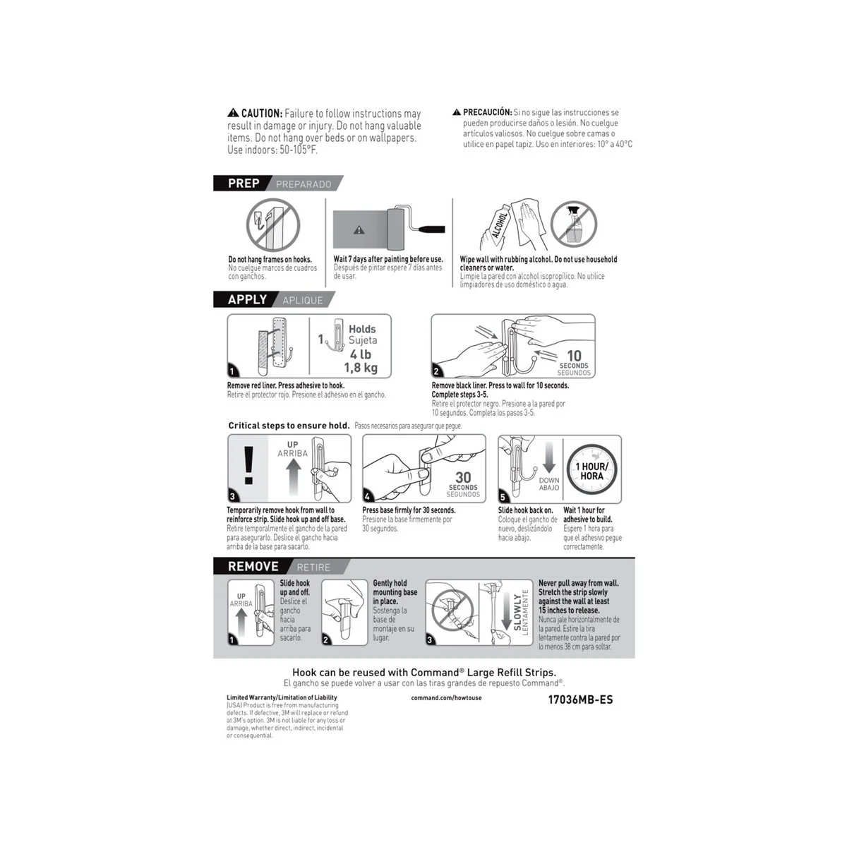 Command Brushed Nickel Hooks 3 Pack - 1 Large & 2 Small - Damage-Free Hanging - 98mm x 171mm - Image 4