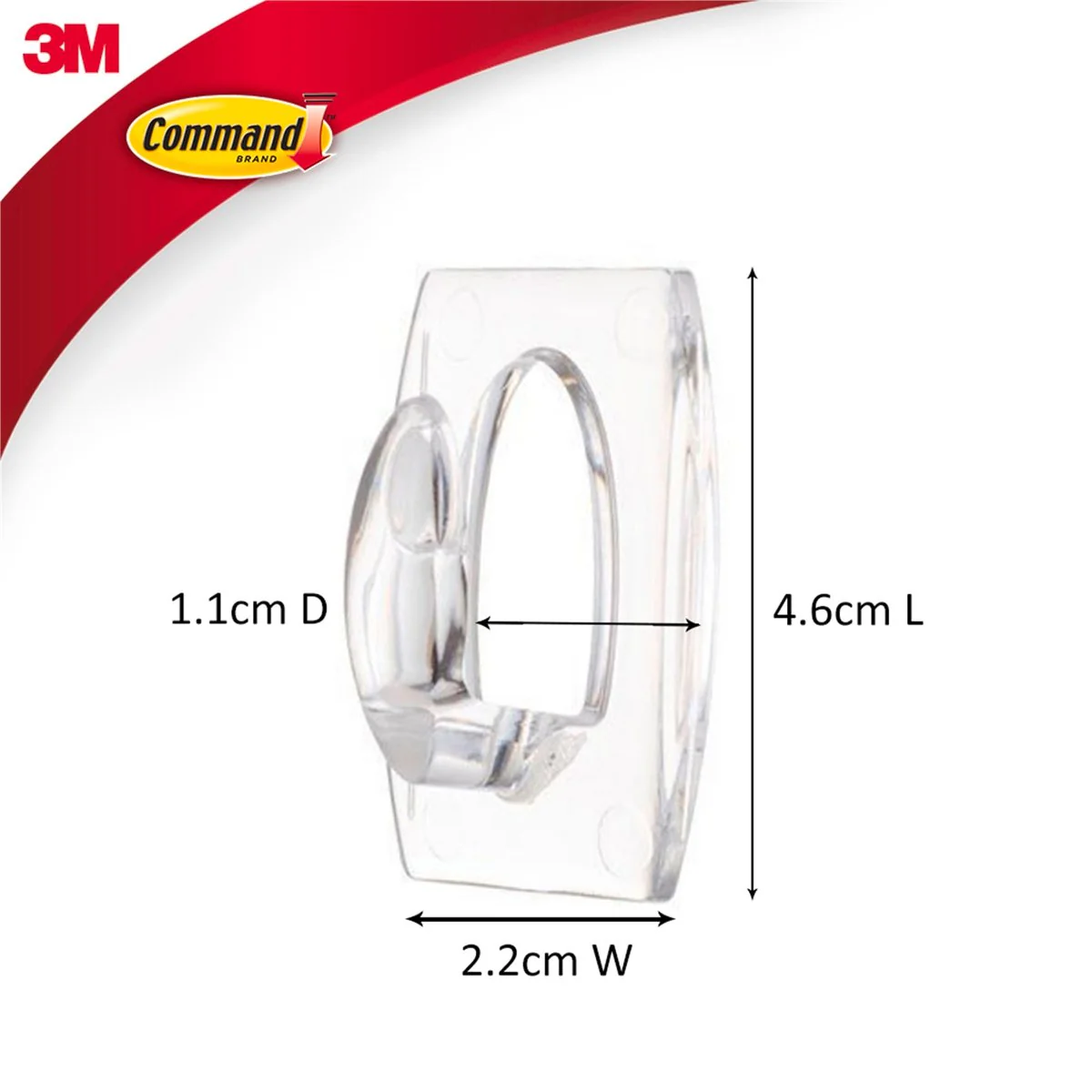 Command Mini Hooks - 15mm x 25mm - Clear - Damage-Free - 18 Pack - Image 3