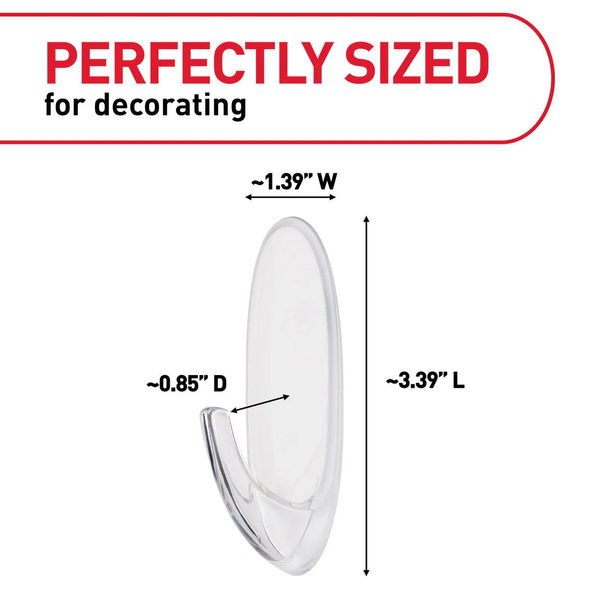 Command Outdoor Large Clear Window Hook - 1 Pack - Holds 4 lbs - Weather Resistant - Image 4