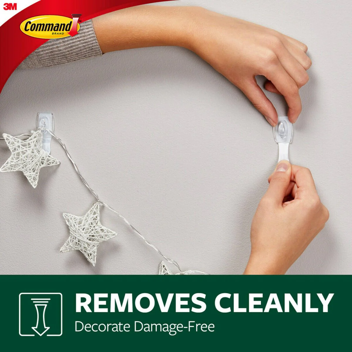 Command Outdoor Light Clips - 24 Pack - Clear - Damage-Free Decorating - Image 3
