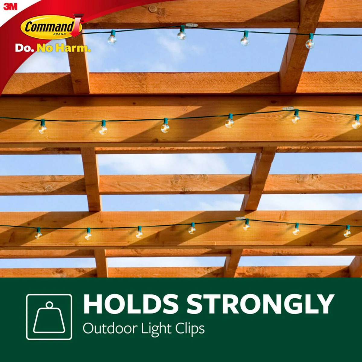 Command Outdoor Light Clips - Clear - 16 Clips & 20 Strips - Damage Free Decorating - 98.2mm x 171.45mm x 36.57mm - Image 2
