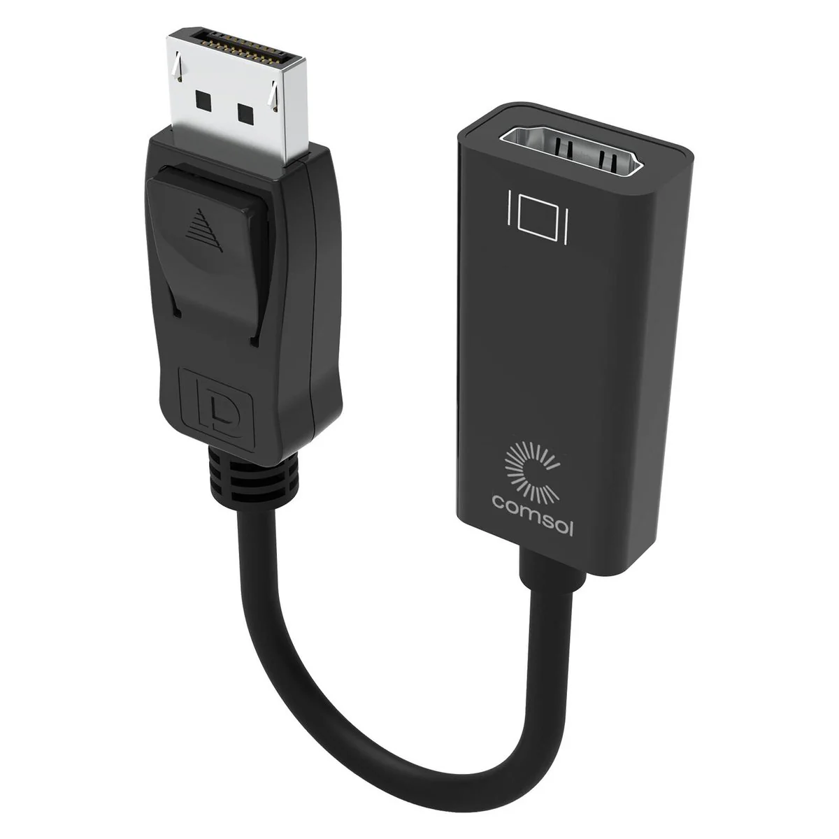 Comsol 20cm Display Port Male to HDMI Female Adapter 4K - Black - 4K Support - Image 2