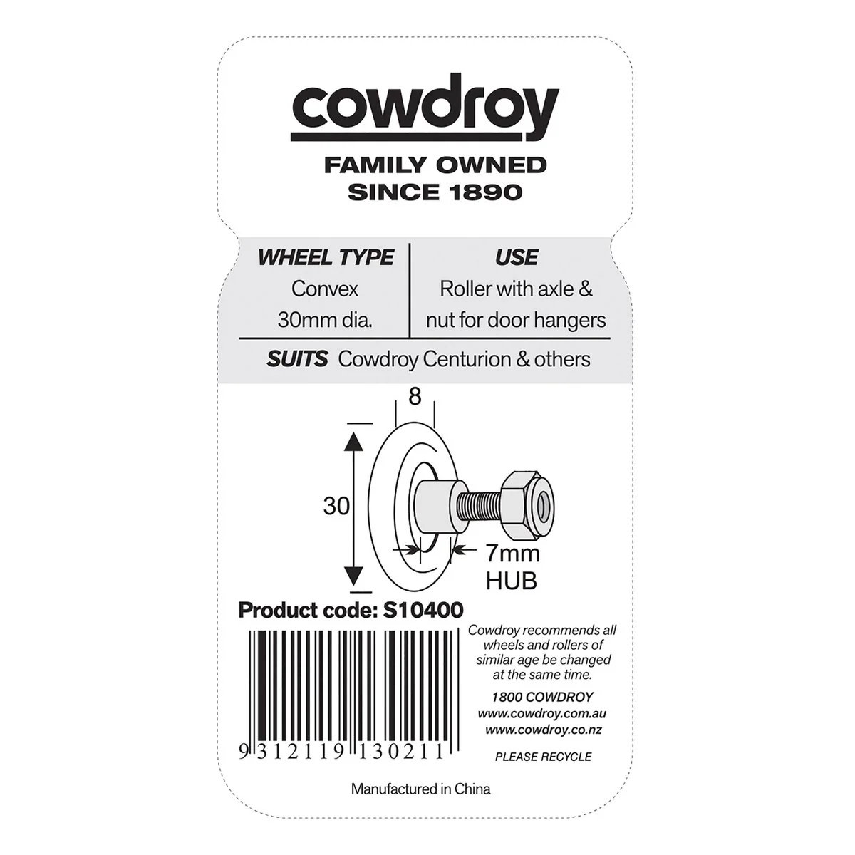 Cowdroy Centurion Wheel - 100mm - Steel and Nylon - Smooth Operation - 2 Pack - Image 2