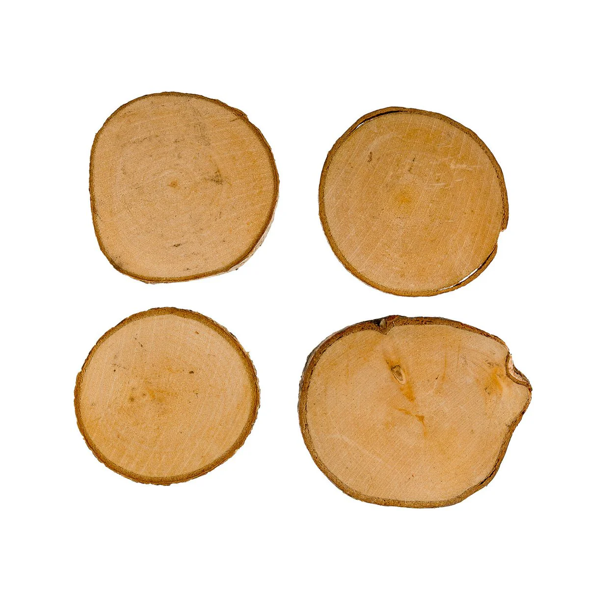Crafted Round Natural Wood Slices - 8cm - 4 Pack - Ideal for Coasters & Wall Art - Image 2
