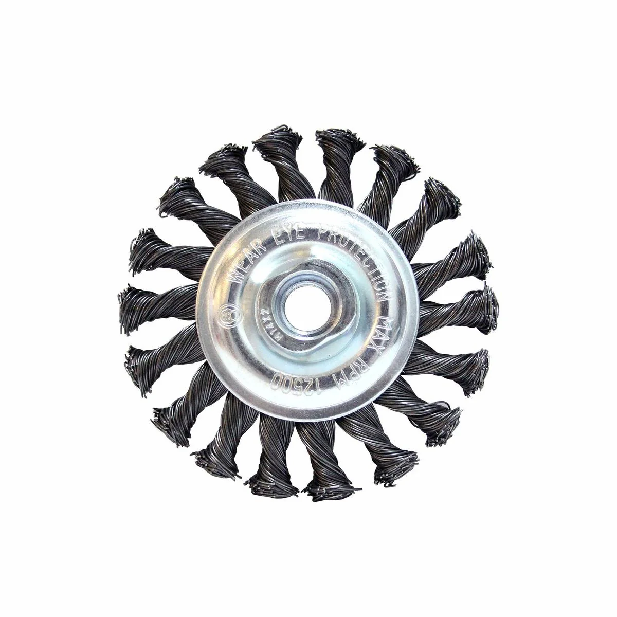 Craftright 100mm Twistknot Wheel Brush - HD Steel Wire - M14 Thread