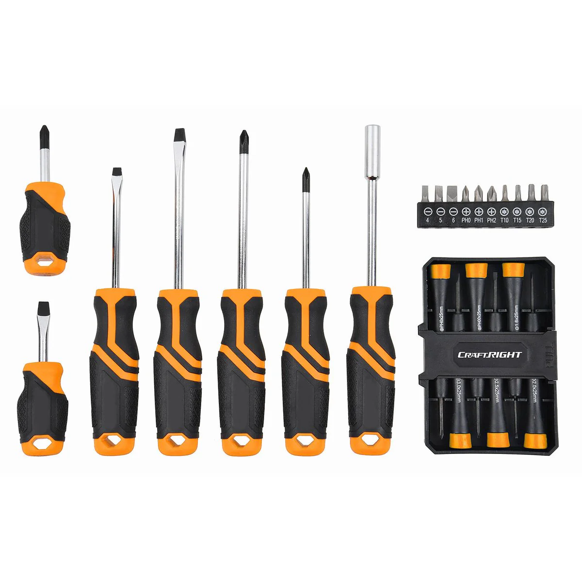 Craftright 23 Piece Screwdriver Set - Chrome Vanadium Steel - 230mm x 295mm