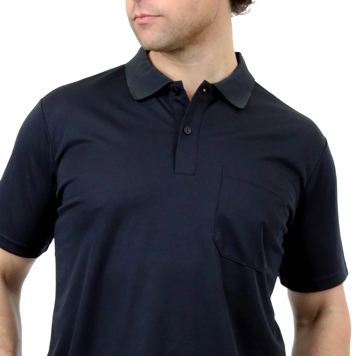 Craftright Black Short Sleeve Polo Shirt Large - Lightweight - Breathable - Ribbed Collar - Image 5