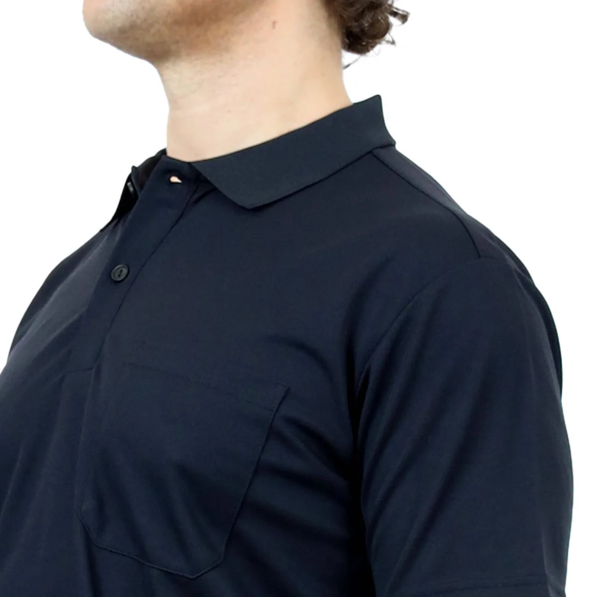 Craftright Black Short Sleeve Polo Small - Lightweight - Breathable - Ribbed Collar - Chest Pocket - Image 4