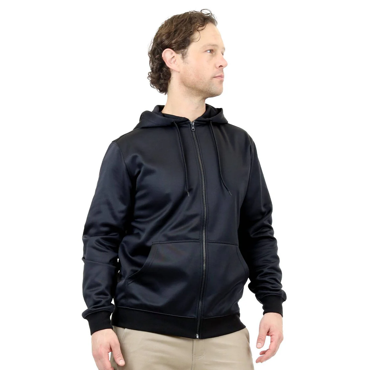Craftright Black Zip Thru Hoodie 2XL - Soft Fleece - Hi-Vis Design - Image 3