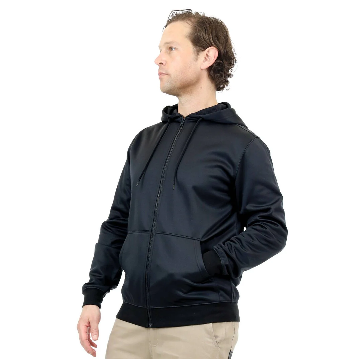 Craftright Black Zip Thru Hoodie 2XL - Soft Fleece - Hi-Vis Design - Image 4