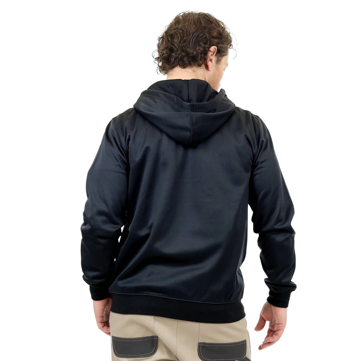 Craftright Black Zip Thru Hoodie Large - Soft Fleece - Adjustable Hood - Kangaroo Pocket - Image 5