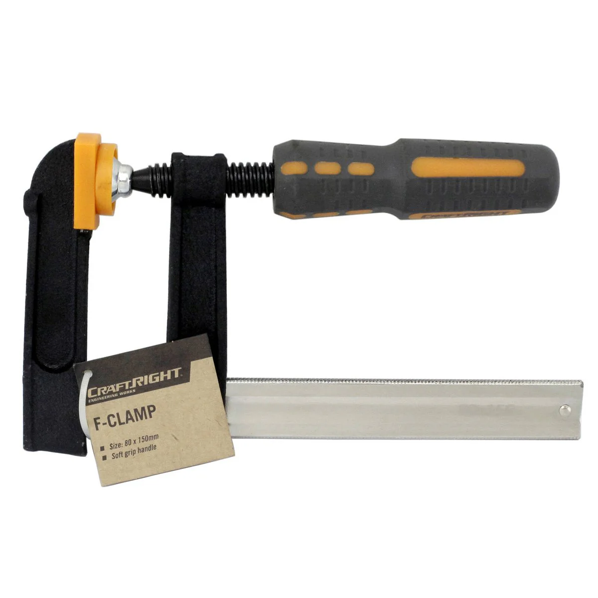 Craftright F Clamp - 80 x 150mm - Malleable Cast Iron - Rubber Grip - Image 2