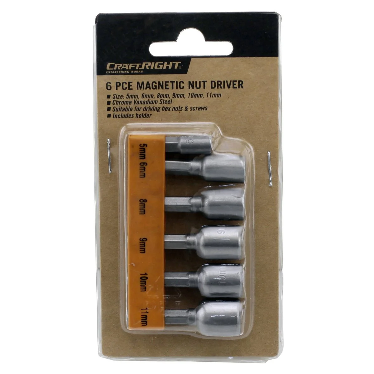 Craftright Magnetic Nut Driver Set - 5mm to 11mm - Chrome Vanadium - 6 Piece - Image 2