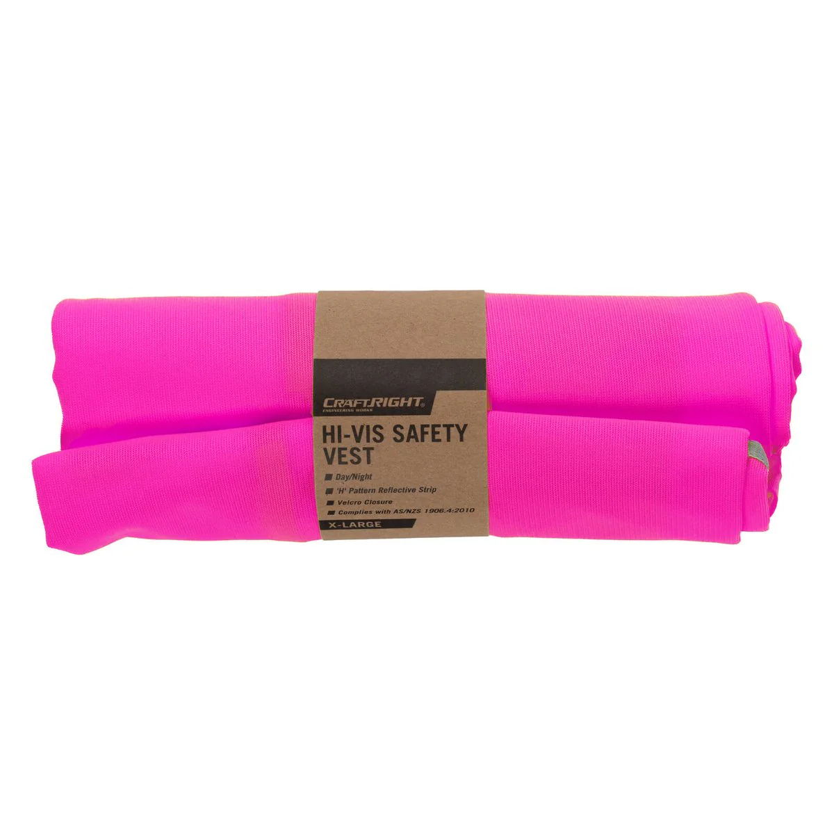 Craftright Medium Hi Vis Pink Vest - Reflective Safety Clothing - 260g - Image 2