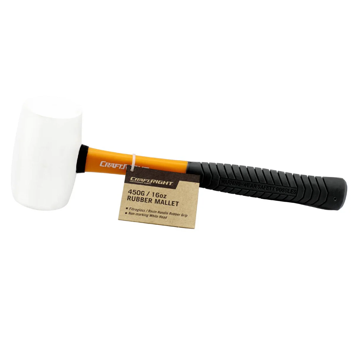 Craftright Rubber Mallet - 16oz - Fibreglass - Non-Marking Head - Image 2