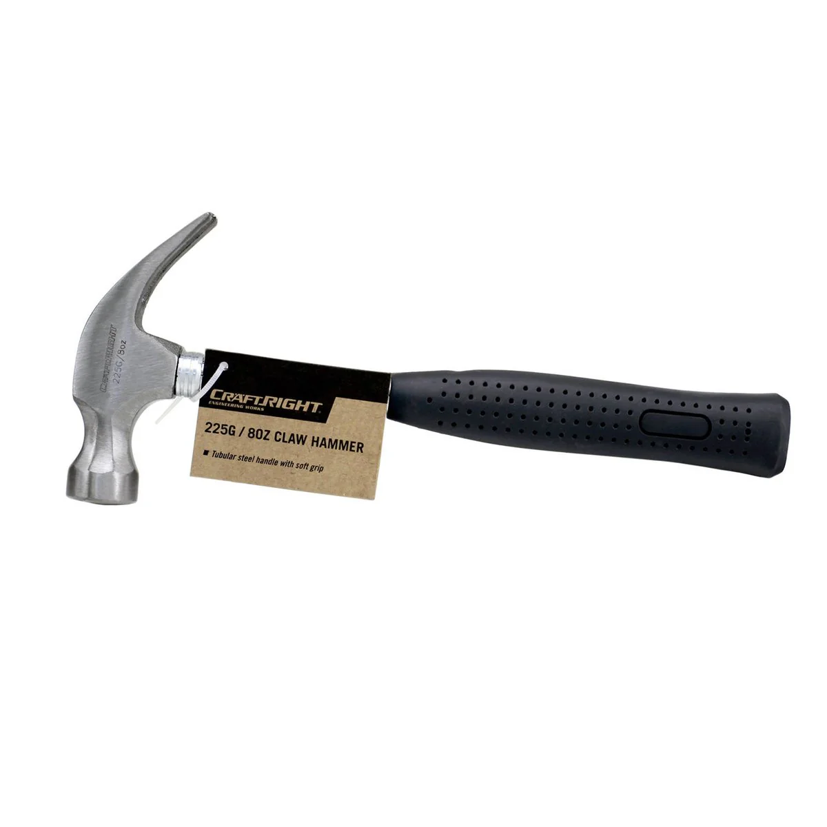 Craftright Steel Claw Hammer - 8oz - 45# Steel - Rubber Grip - Image 2
