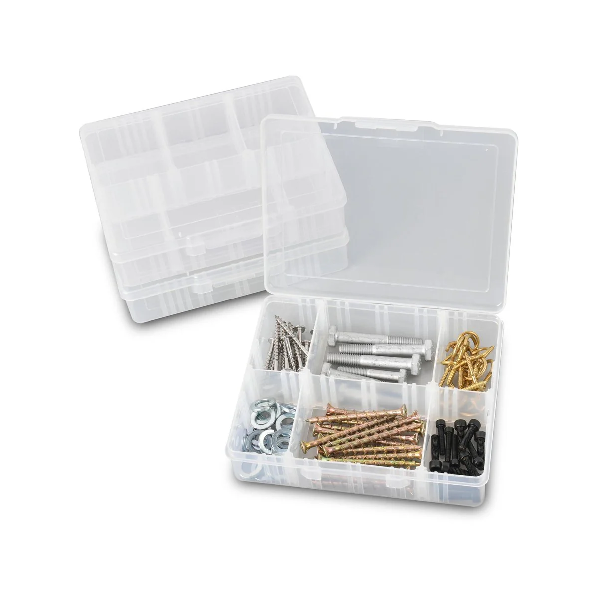 Craftright Storage Box - 6 Compartment - Polypropylene - Translucent - Image 2