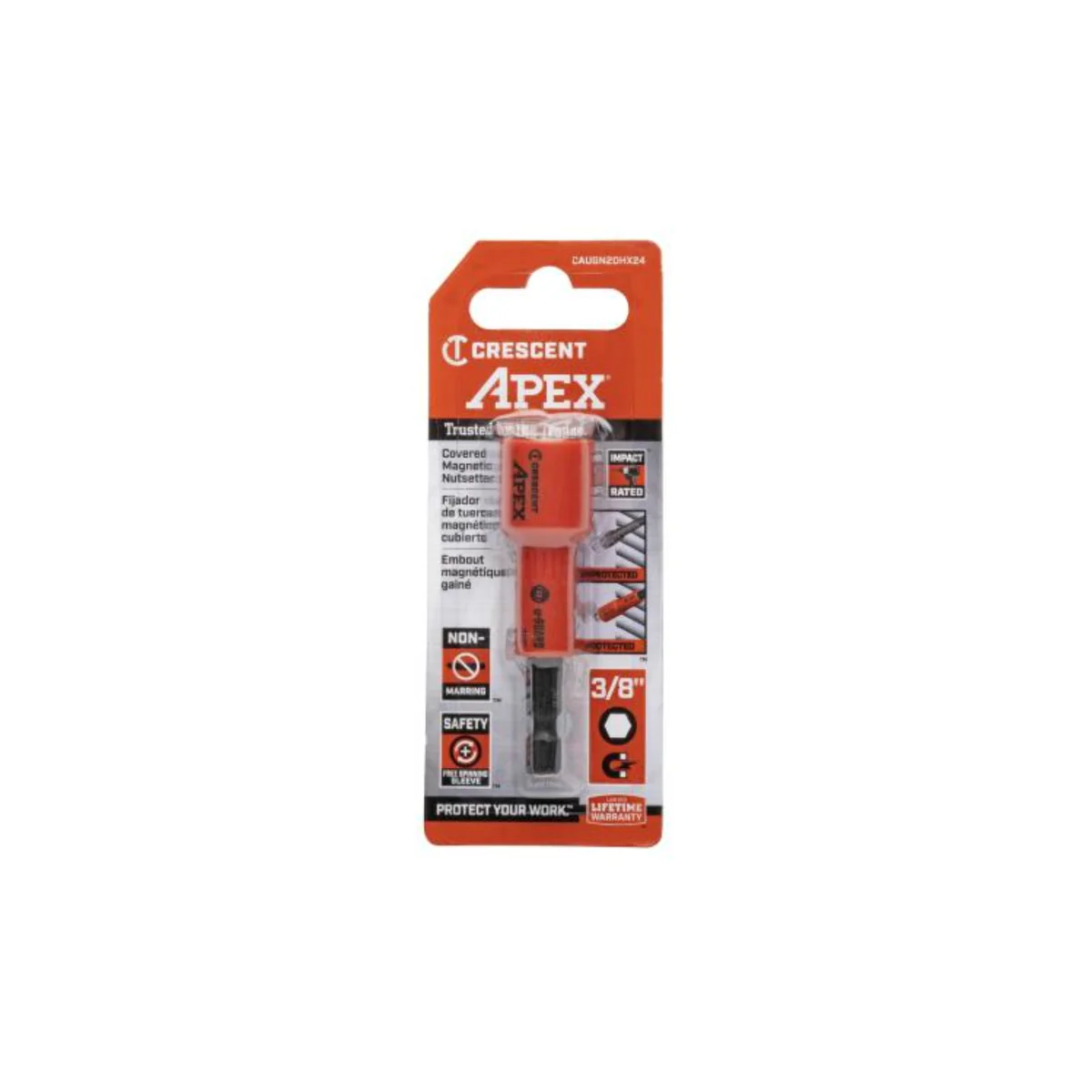 Crescent Apex 3/8" U Guard Covered Magnetic Nutsetter - Durable - 47mm x 118mm - Image 2