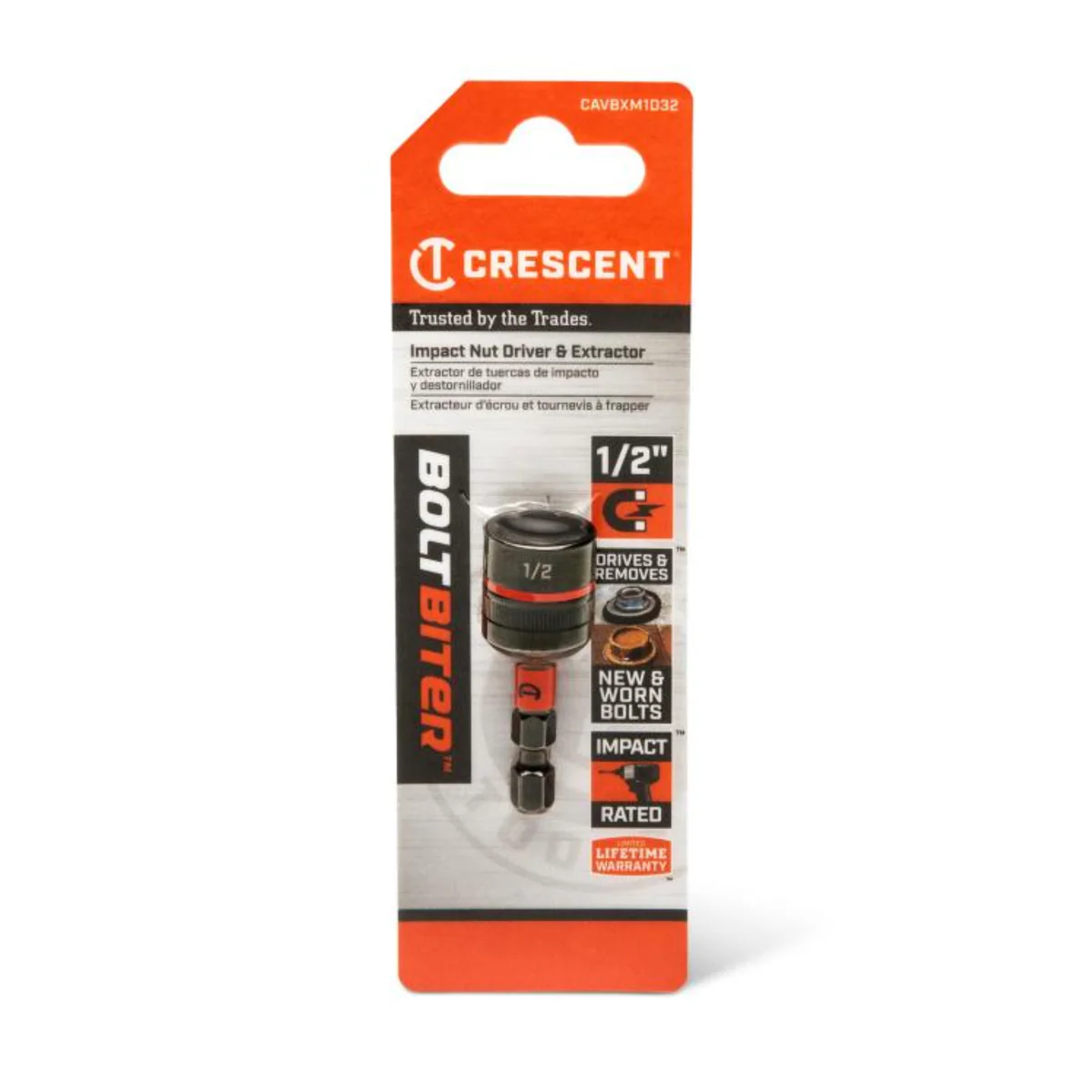 Crescent Bolt Biter Impact Nut Driver and Extractor - 1/2" x 1-7/8" - Bi-Directional - Strong Magnet - Image 4