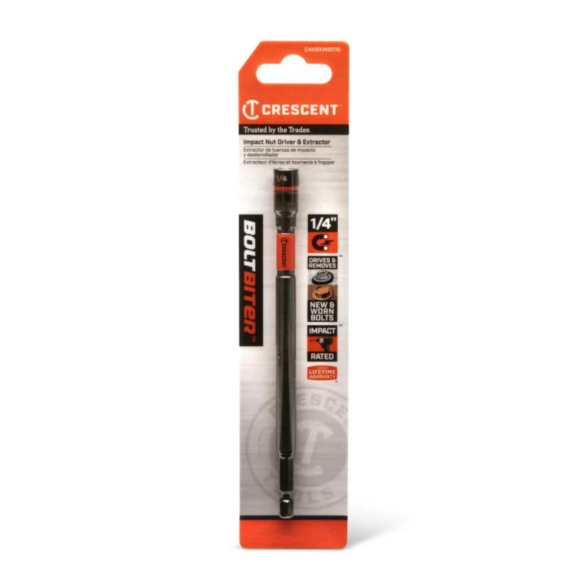 Crescent Bolt Biter Magnetic Impact Nut Driver & Extractor - 1/4" x 6" - Grips Damaged Fasteners - Image 3