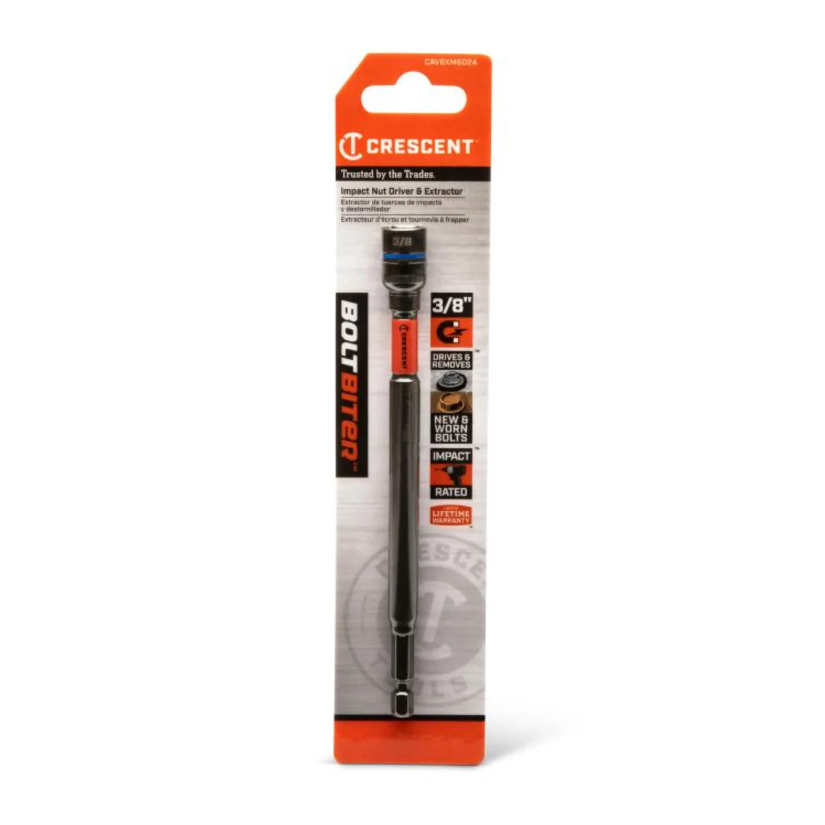 Crescent Bolt Biter Magnetic Impact Nut Driver & Extractor 3/8" x 6" - Durable Chrome-Molybdenum - Bi-Directional Design - Image 3