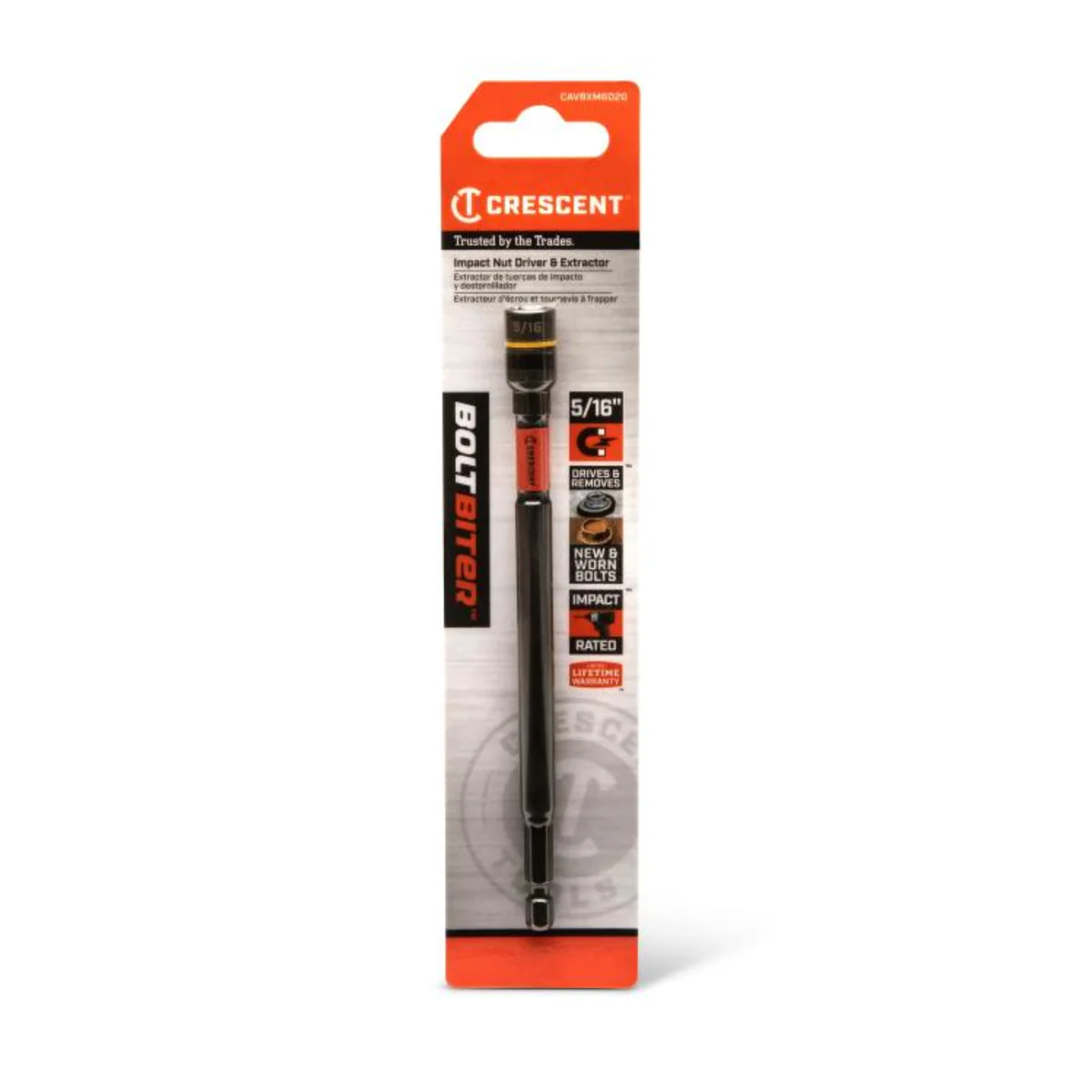 Crescent Bolt Biter Magnetic Impact Nut Driver & Extractor 5/16" x 6" - Bi-Directional, Strong Magnet - Image 3