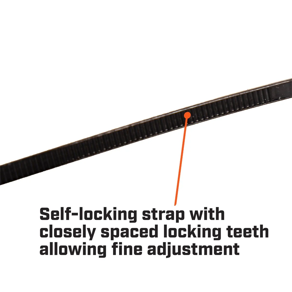 Crescent Cable Ties - 200 x 4.6mm - Black - 25 Pack - Nylon - UV Resistant - Image 5