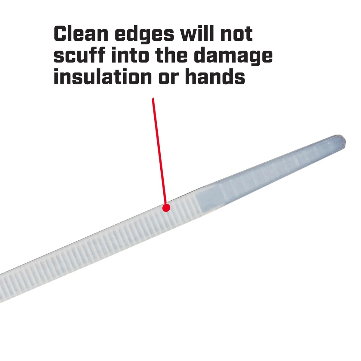 Crescent Cable Ties - 200 x 4.6mm - Natural - 25 Pack - Nylon - Self-Locking - Image 4