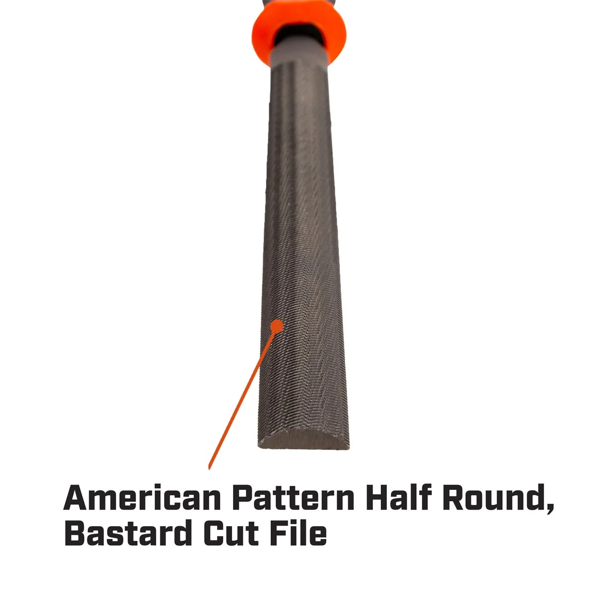 Crescent Nicholson 200mm Half Round Bastard File - Steel - 2-Sided Design - Image 2