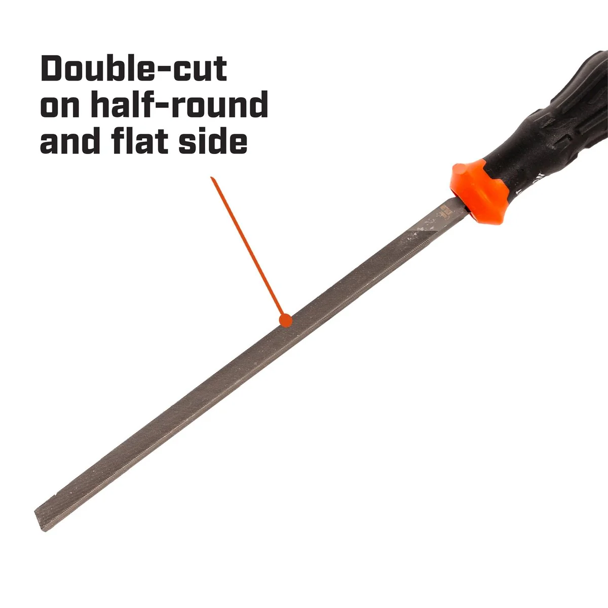 Crescent Nicholson Half Round Second Cut File 200mm 8" - Steel - Image 2