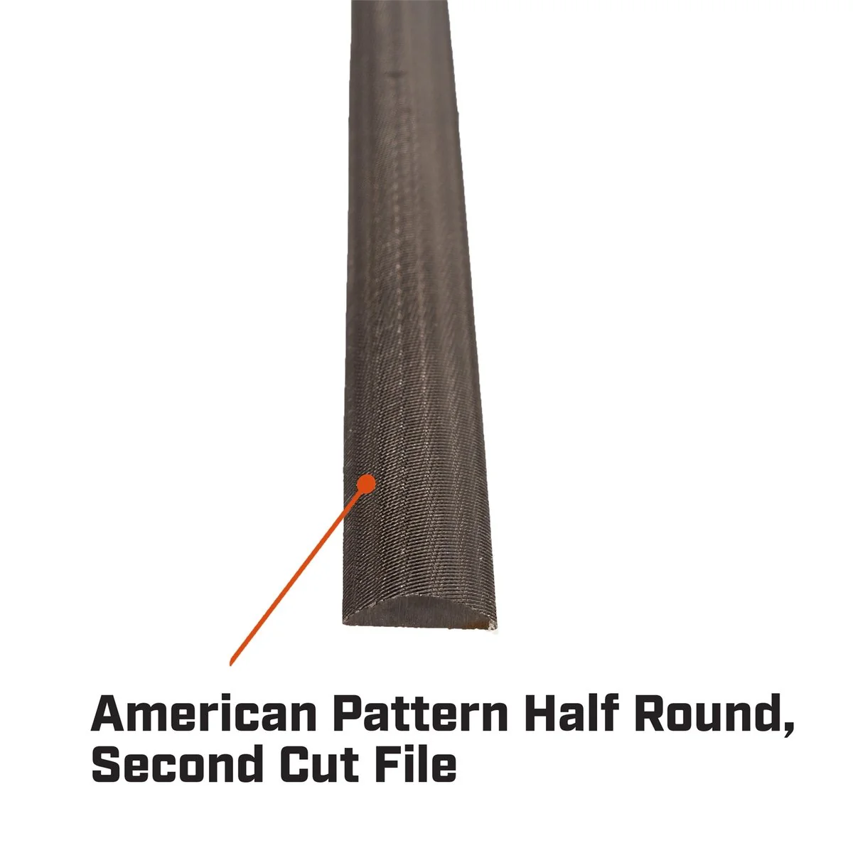 Crescent Nicholson Half Round Second Cut File 200mm 8" - Steel - Image 3