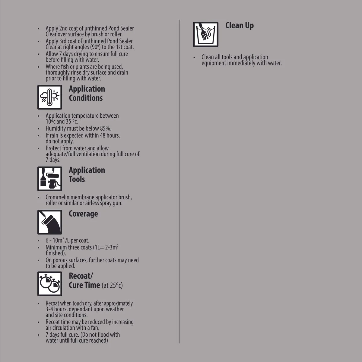 Crommelin Pond Sealer - 1L - Water Based - UV Stable - Image 3