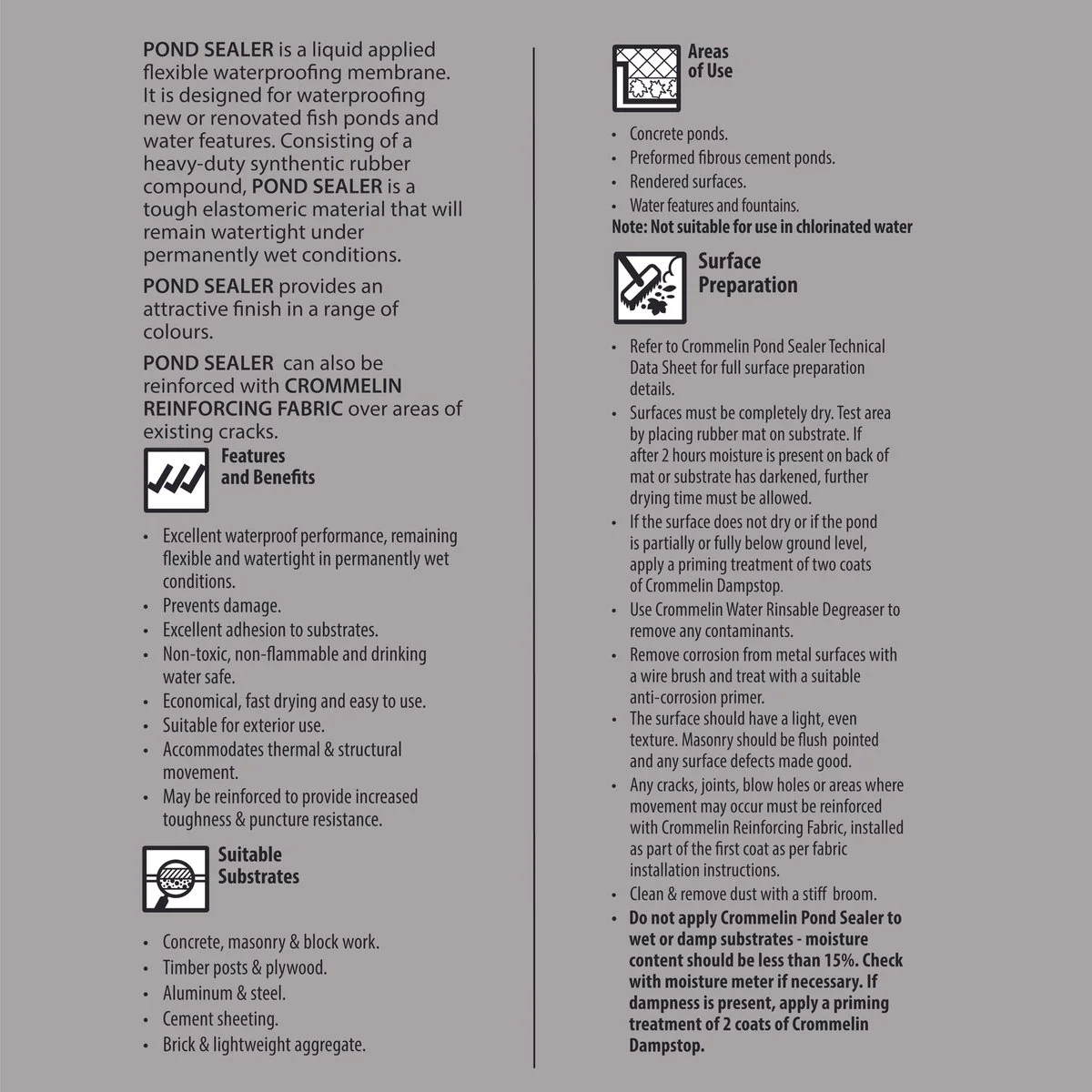 Crommelin Pond Sealer - 4L - Water Based Membrane - UV Stable - Image 2