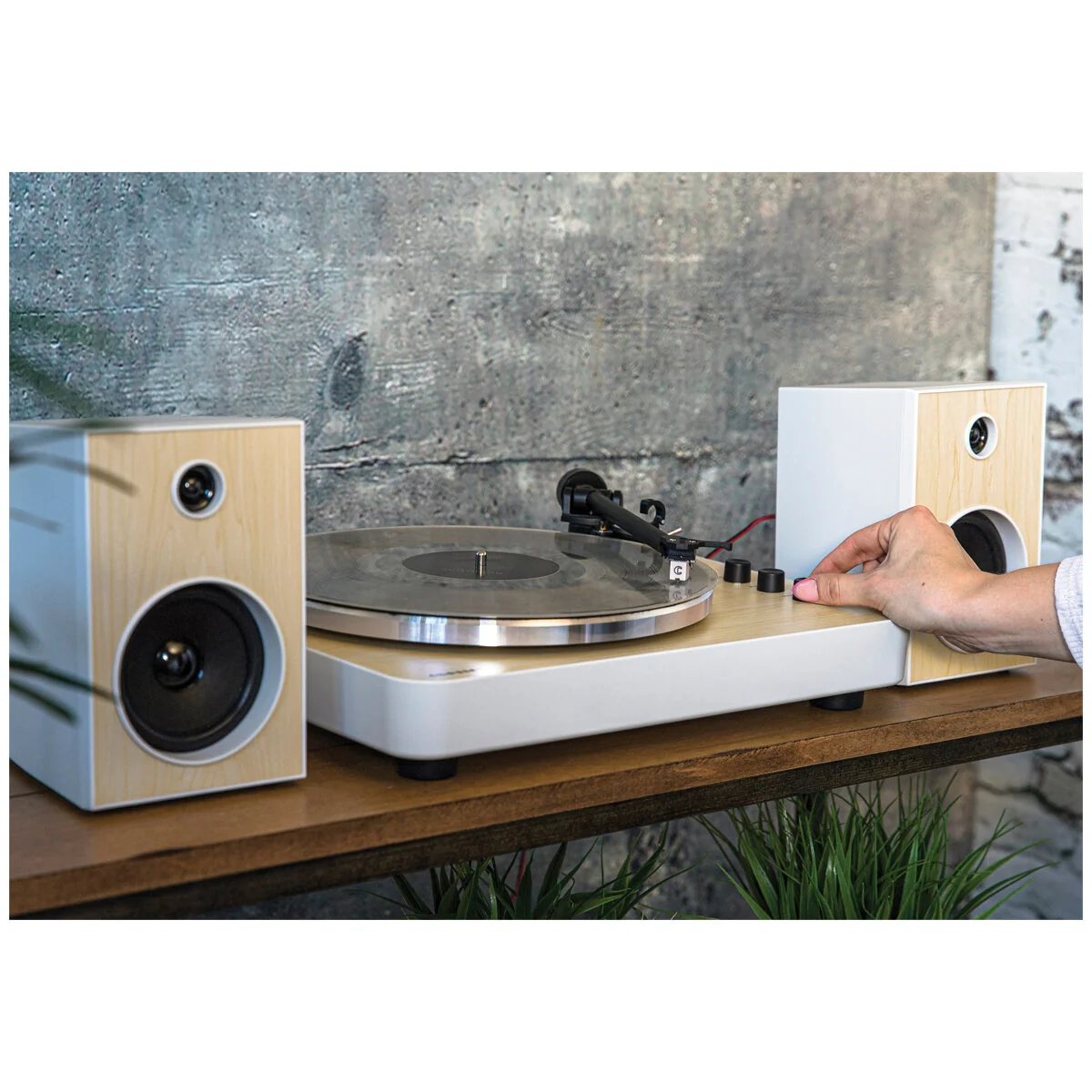 Crosley T170 Turntable Shelf System CRT170A-WH4 White Bluetooth 33/45 RPM - Image 5