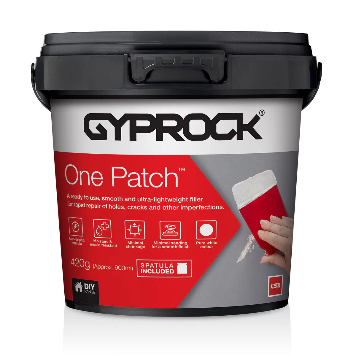 CSR Gyprock One Patch Filler 420gm - Quick-Drying White Repair Compound