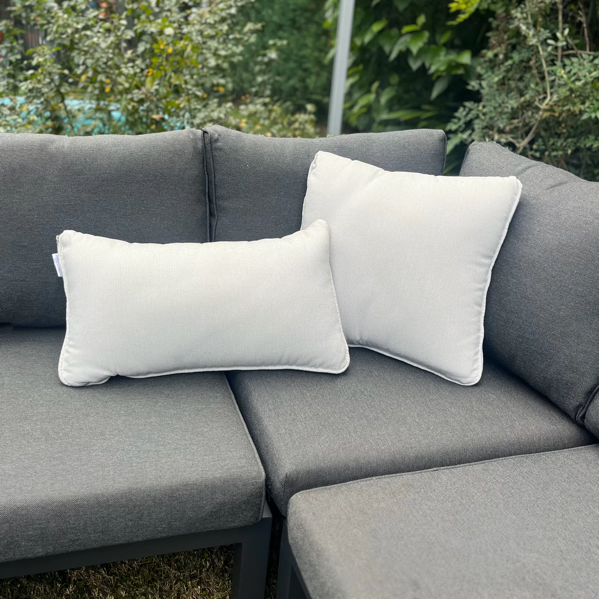 Cushion to Cover 48 x 48cm Oatmeal Outdoor Cushion - 2 in 1 Design - Image 5