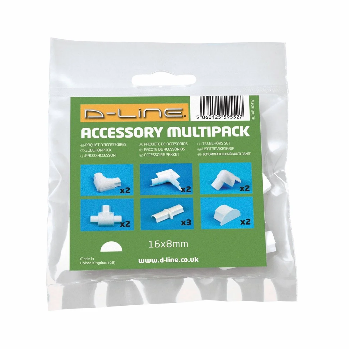 D Line Cable Cover Accessories - 16 x 08mm - ABS - 13 Pack - Image 2