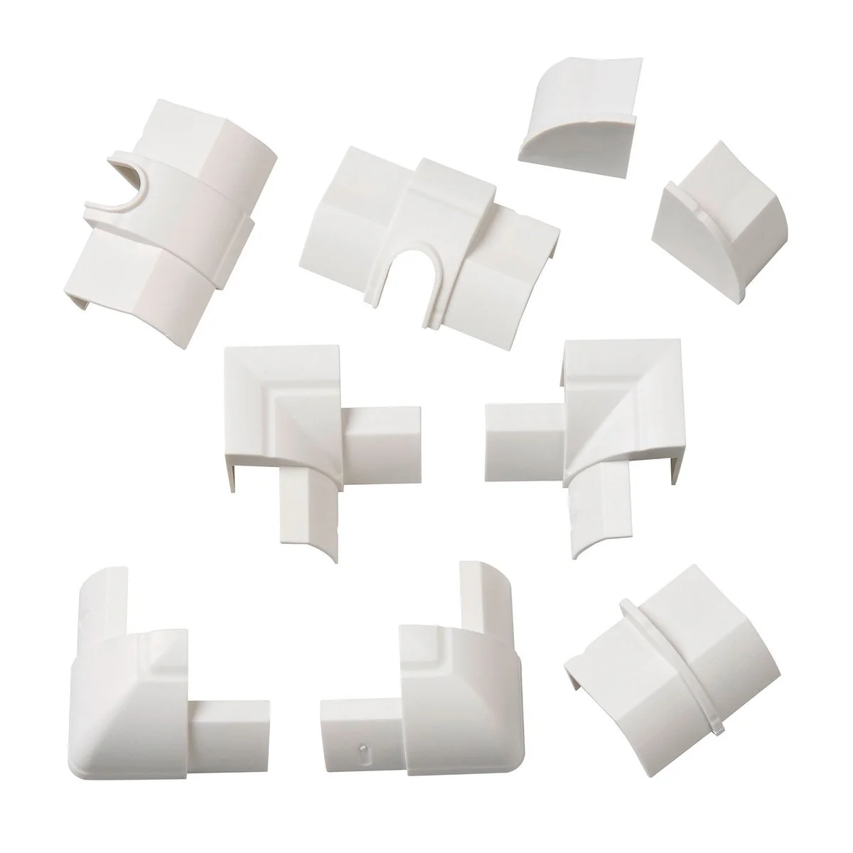 D Line Cable Cover Accessories - 9 Pieces - 22 x 22mm - White