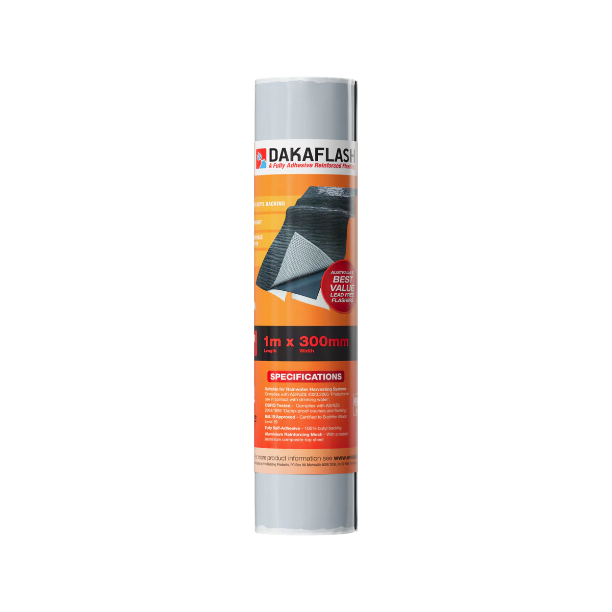 Dakaflash 300 Lead Free Flashing - 300mm x 1m - Black - Waterproofing
